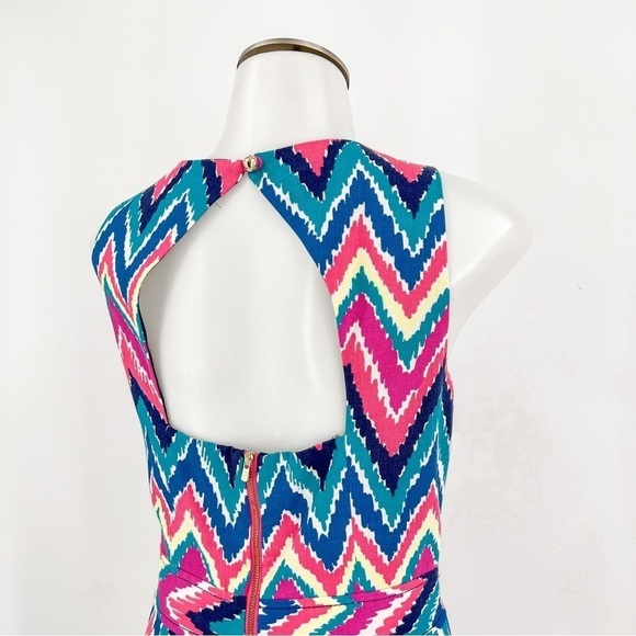 Lilly Pulitzer Kirkland Dress Hearts A Flutter Bright Colorful Chevron - Picture 3 of 6